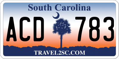 SC license plate ACD783