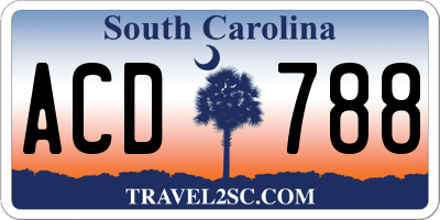 SC license plate ACD788