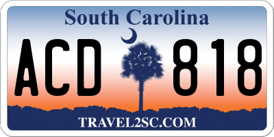 SC license plate ACD818