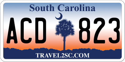 SC license plate ACD823
