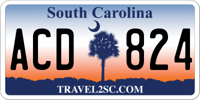 SC license plate ACD824