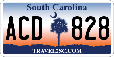 SC license plate ACD828