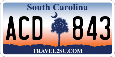 SC license plate ACD843