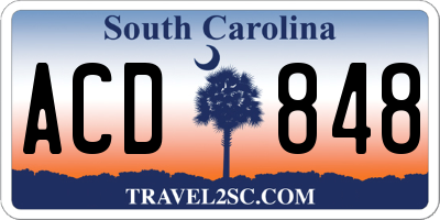 SC license plate ACD848