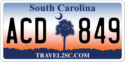 SC license plate ACD849