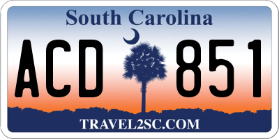 SC license plate ACD851