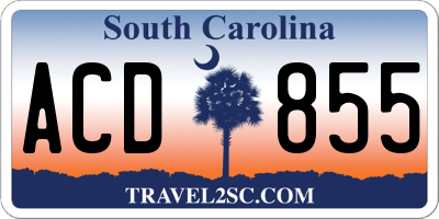 SC license plate ACD855