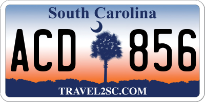SC license plate ACD856
