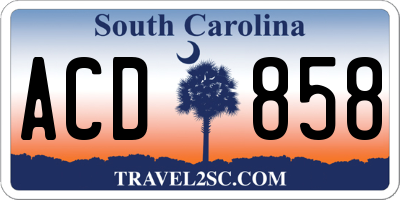 SC license plate ACD858