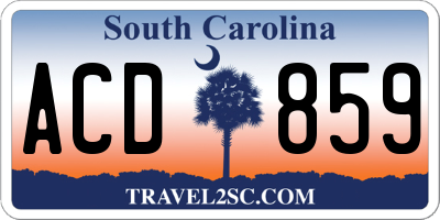 SC license plate ACD859