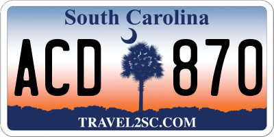 SC license plate ACD870