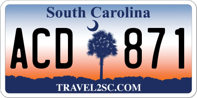 SC license plate ACD871