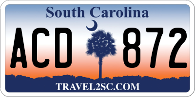 SC license plate ACD872