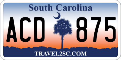 SC license plate ACD875