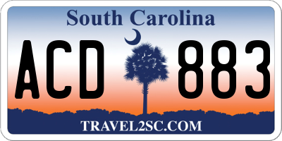 SC license plate ACD883