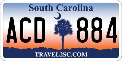 SC license plate ACD884