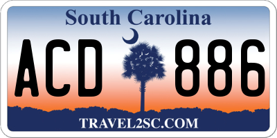 SC license plate ACD886