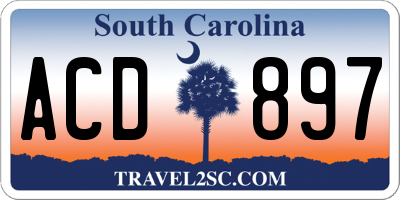 SC license plate ACD897