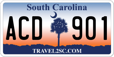 SC license plate ACD901