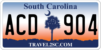 SC license plate ACD904