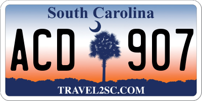 SC license plate ACD907