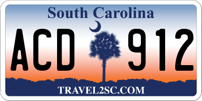SC license plate ACD912