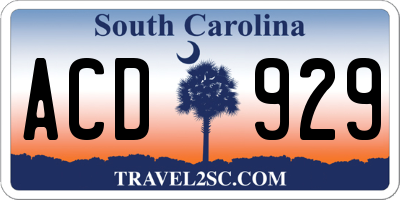 SC license plate ACD929