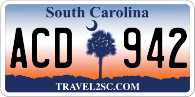 SC license plate ACD942