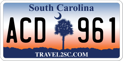 SC license plate ACD961