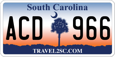 SC license plate ACD966