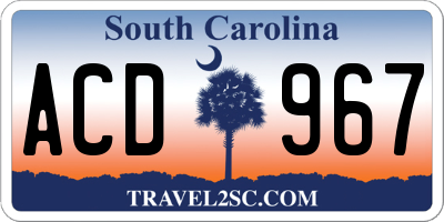 SC license plate ACD967