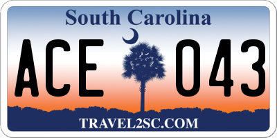 SC license plate ACE043