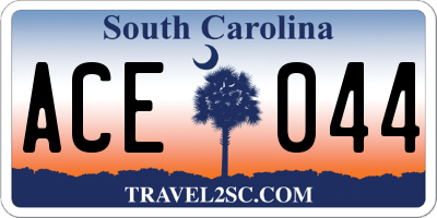 SC license plate ACE044