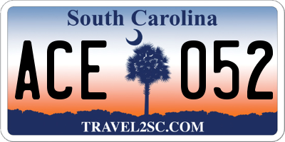SC license plate ACE052