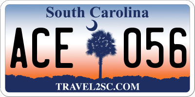 SC license plate ACE056