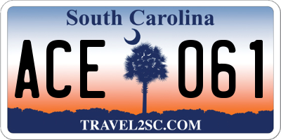 SC license plate ACE061