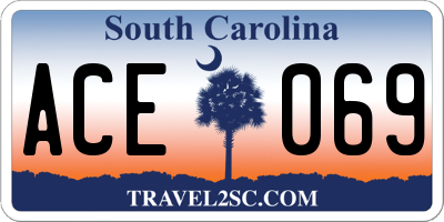 SC license plate ACE069