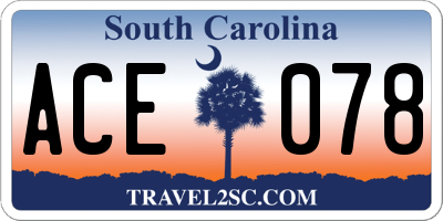 SC license plate ACE078