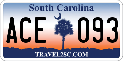 SC license plate ACE093
