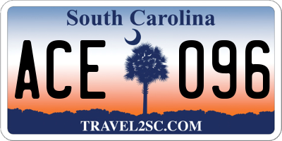 SC license plate ACE096