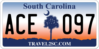 SC license plate ACE097