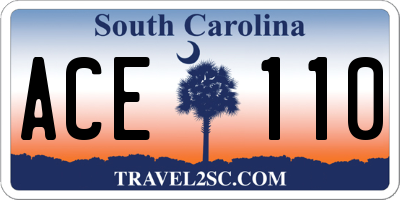 SC license plate ACE110