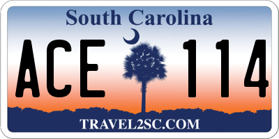 SC license plate ACE114