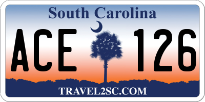 SC license plate ACE126
