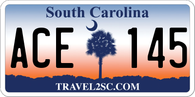 SC license plate ACE145