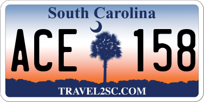 SC license plate ACE158