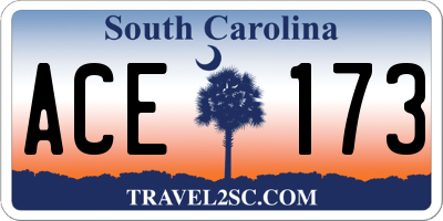 SC license plate ACE173