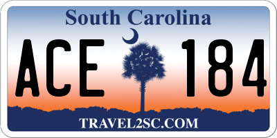 SC license plate ACE184
