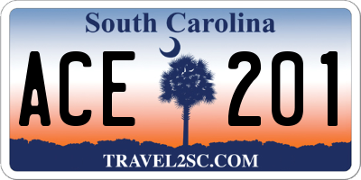 SC license plate ACE201