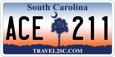 SC license plate ACE211